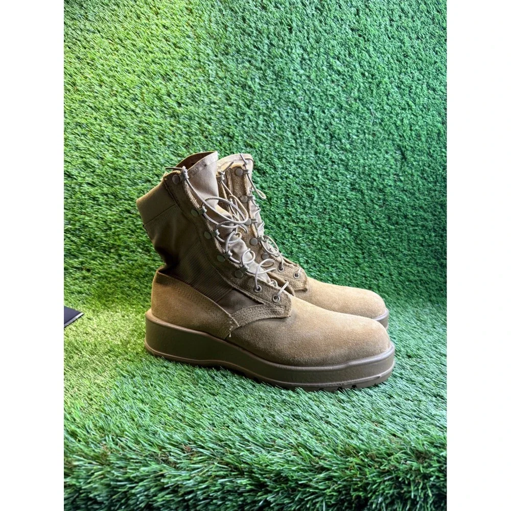 Altama Coyote Tan Suede Nylon Military Combat Tactical Boots Made in USA Mens